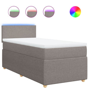 Giroletto a Molle con Materasso Tortora 90x190 cm in Tessuto 3289608