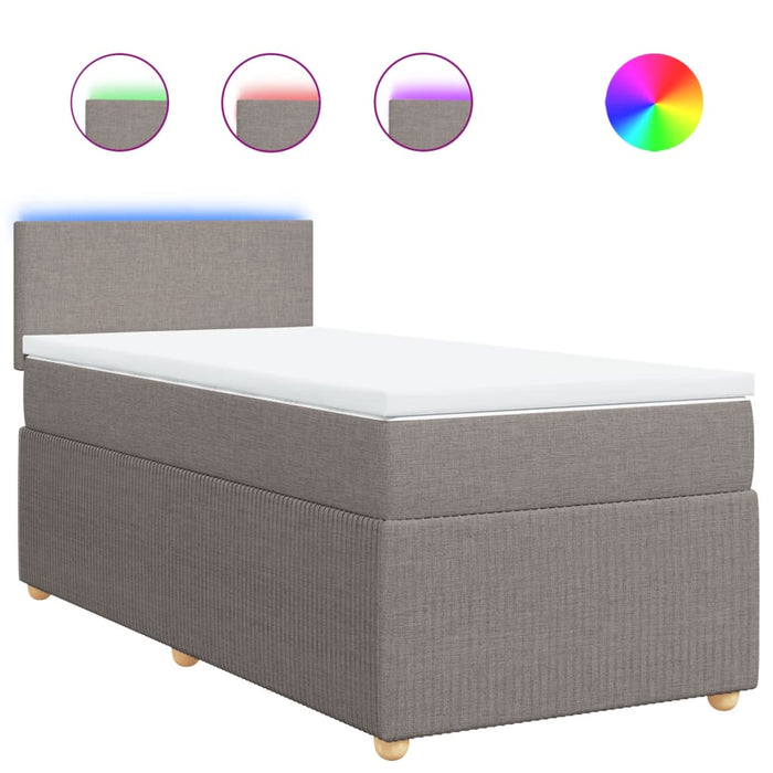 Giroletto a Molle con Materasso Tortora 90x190 cm in Tessuto 3289608