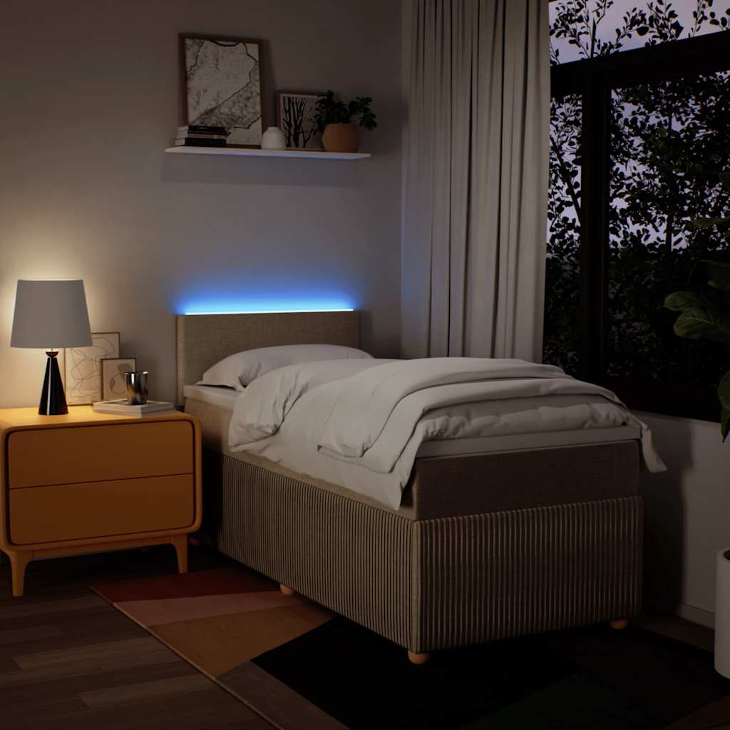 Giroletto a Molle con Materasso Crema 90x190 cm in Tessuto