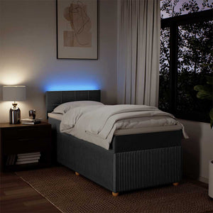 Giroletto a Molle con Materasso Grigio Scuro 90x190 cm Tessuto 3289612