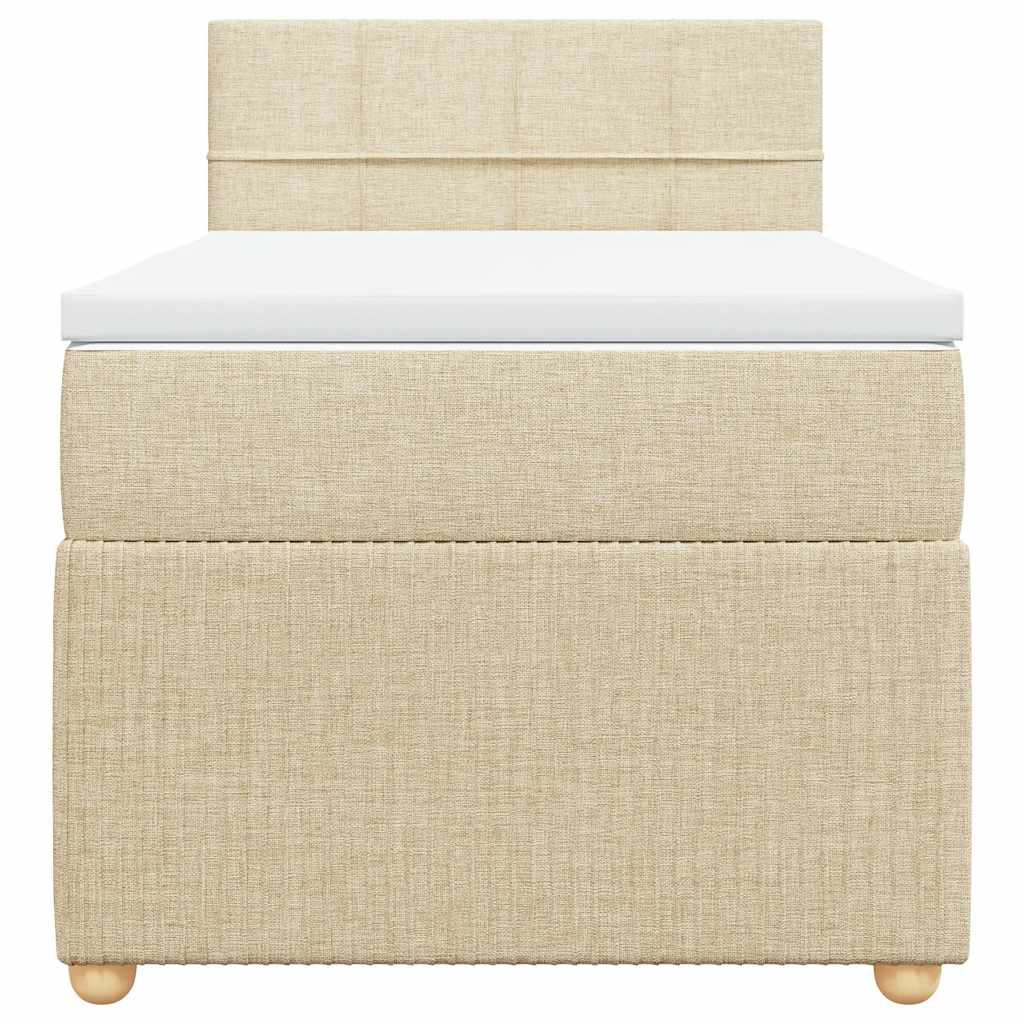 Giroletto a Molle con Materasso Crema 90x190 cm in Tessuto