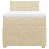 Giroletto a Molle con Materasso Crema 90x190 cm in Tessuto