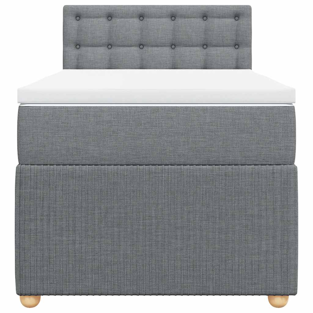 vidaXL Giroletto a Molle con Materasso Grigio Chiaro 90x190 cm Tessuto