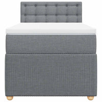 vidaXL Giroletto a Molle con Materasso Grigio Chiaro 90x190 cm Tessuto