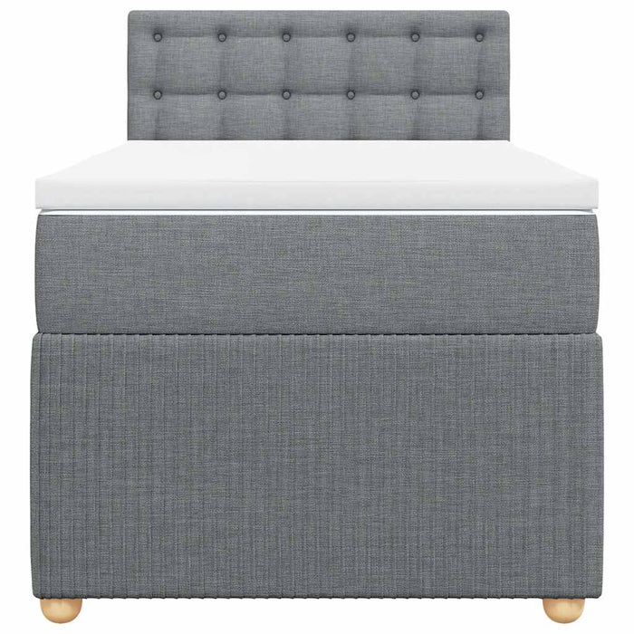 vidaXL Giroletto a Molle con Materasso Grigio Chiaro 90x190 cm Tessuto