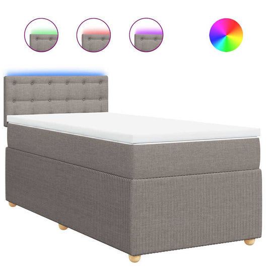 Giroletto a Molle con Materasso Tortora 90x190 cm in Tessuto 3289629