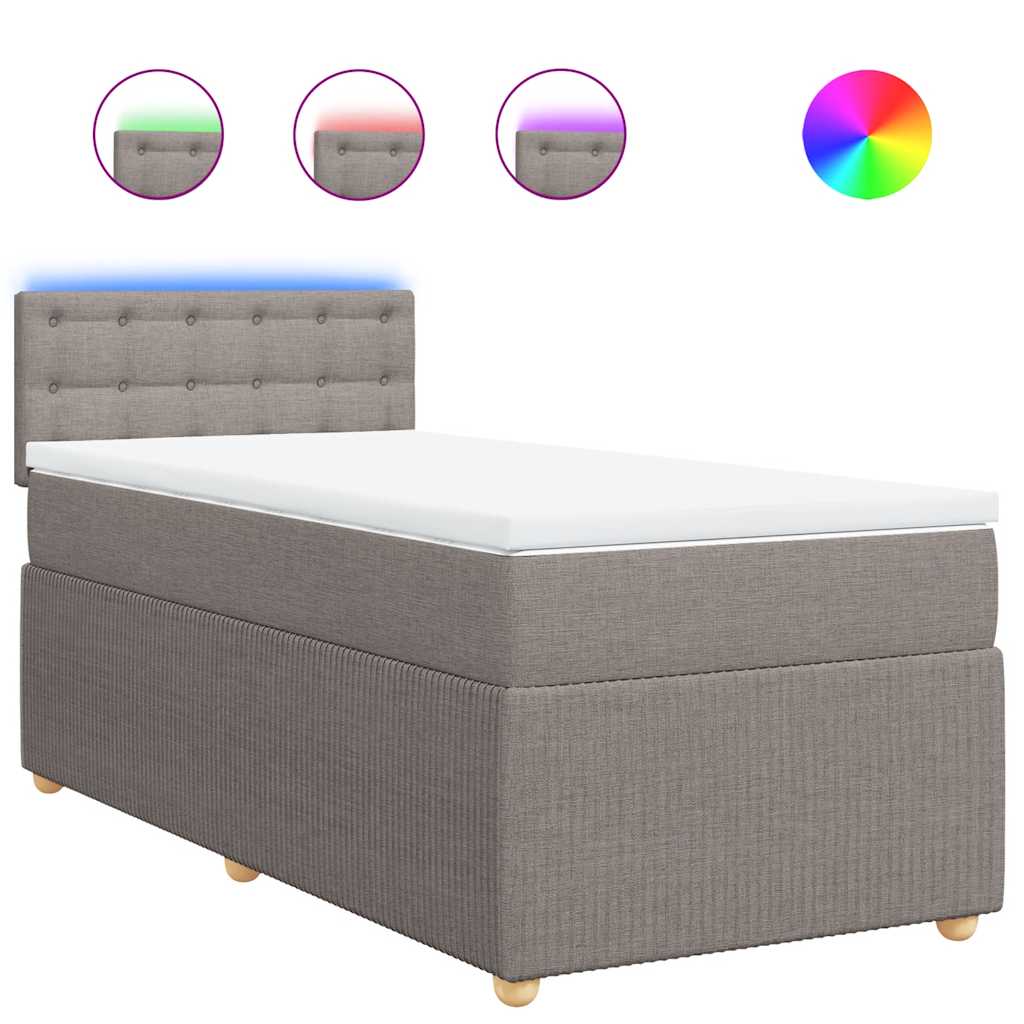 Giroletto a Molle con Materasso Tortora 90x190 cm in Tessuto