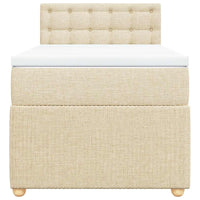 vidaXL Giroletto a Molle con Materasso Crema 90x190 cm in Tessuto