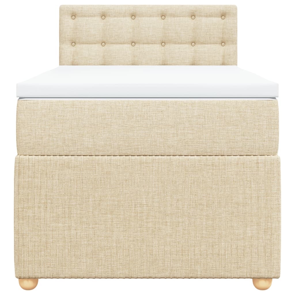 Giroletto a Molle con Materasso Crema 90x190 cm in Tessuto 3289630