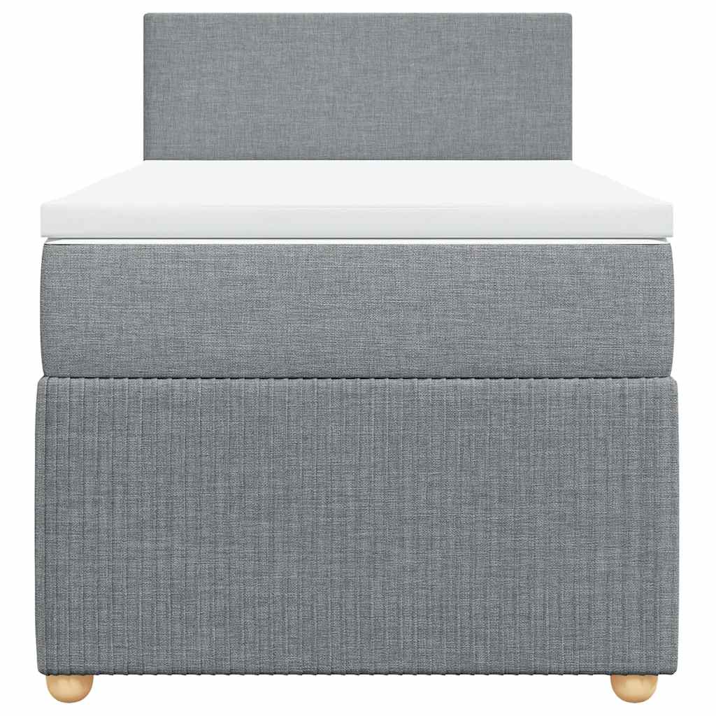 vidaXL Giroletto a Molle con Materasso Grigio Chiaro 90x200 cm Tessuto