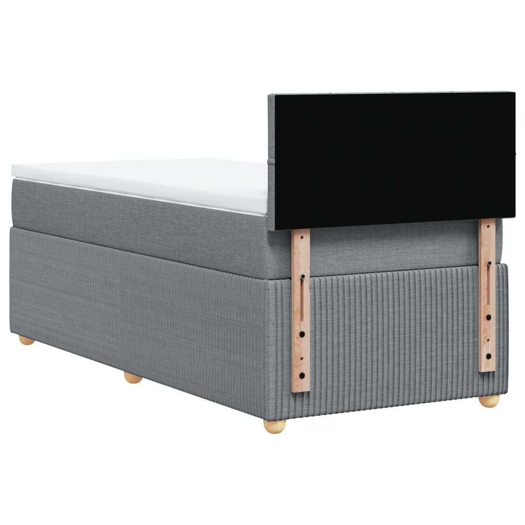 Giroletto a Molle con Materasso Grigio Chiaro 90x200 cm Tessuto 3289639