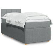 Giroletto a Molle con Materasso Grigio Chiaro 90x200 cm Tessuto 3289639