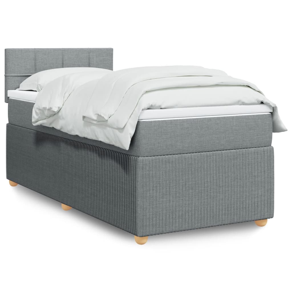 Giroletto a Molle con Materasso Grigio Chiaro 90x200 cm Tessuto 3289639