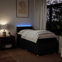 Giroletto a Molle con Materasso Nero 90x200 cm in Tessuto