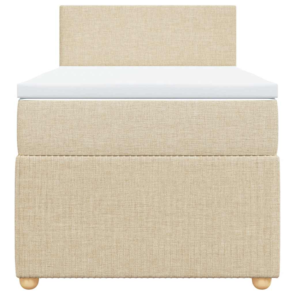 Giroletto a Molle con Materasso Crema 100x200 cm in Tessuto 3289665