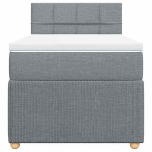 vidaXL Giroletto a Molle con Materasso Grigio Chiaro100x200 cm Tessuto