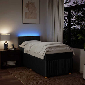 Giroletto a Molle con Materasso Nero 100x200 cm in Tessuto