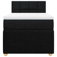 Giroletto a Molle con Materasso Nero 100x200 cm in Tessuto