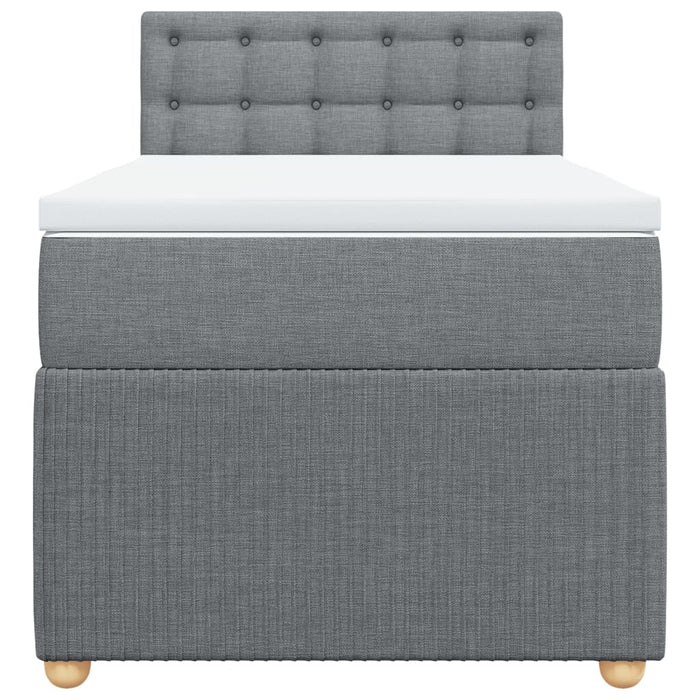 Giroletto a Molle con Materasso Grigio Chiaro100x200 cm Tessuto 3289681