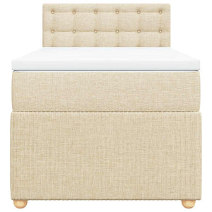 Giroletto a Molle con Materasso Crema 100x200 cm in Tessuto 3289686