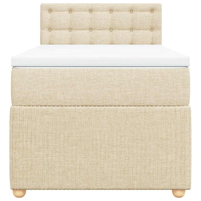 Giroletto a Molle con Materasso Crema 100x200 cm in Tessuto 3289686