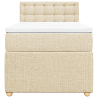 vidaXL Giroletto a Molle con Materasso Crema 100x200 cm in Tessuto