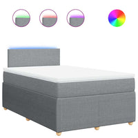 Giroletto a Molle con Materasso Grigio Chiaro 120x190cm Tessuto