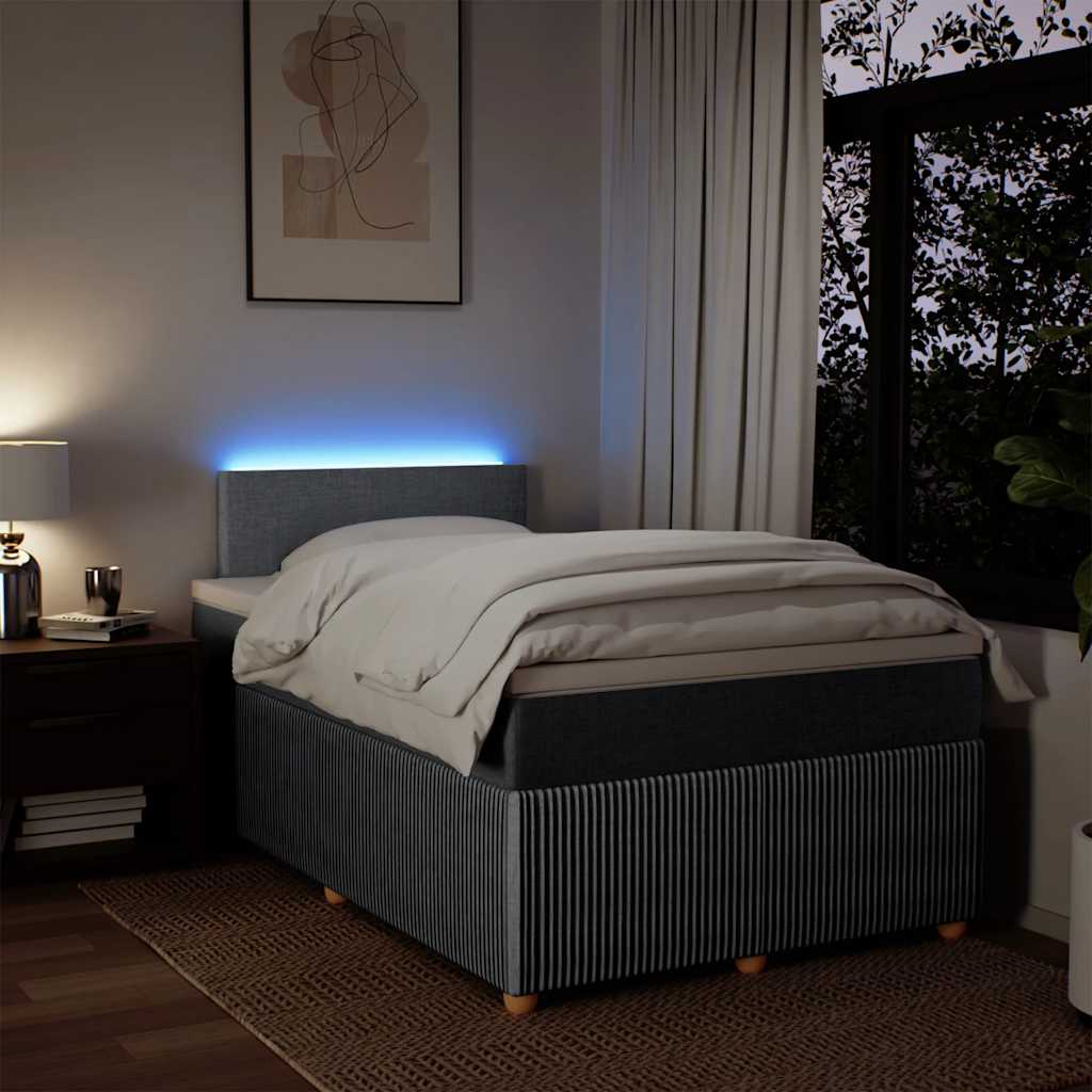 Giroletto a Molle con Materasso Grigio Chiaro 120x190cm Tessuto