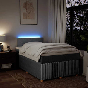 Giroletto a Molle con Materasso Grigio Chiaro 120x190cm Tessuto