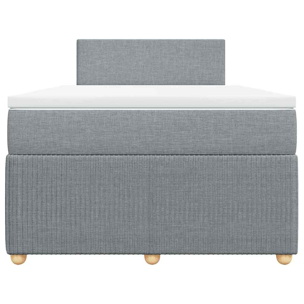 Giroletto a Molle con Materasso Grigio Chiaro 120x190cm Tessuto