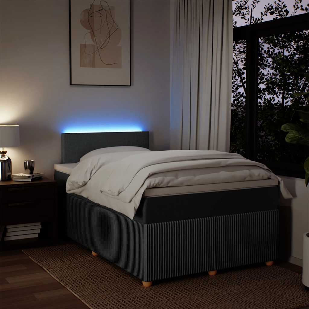 Giroletto a Molle con Materasso Grigio Scuro 120x190cm Tessuto