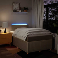 vidaXL Giroletto a Molle con Materasso Crema 120x190 cm in Tessuto