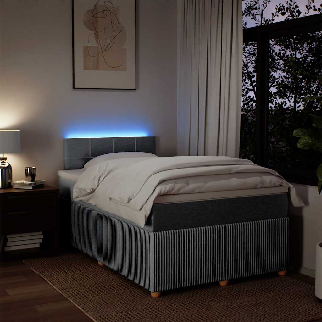 Giroletto a Molle con Materasso Grigio Chiaro 120x190cm Tessuto