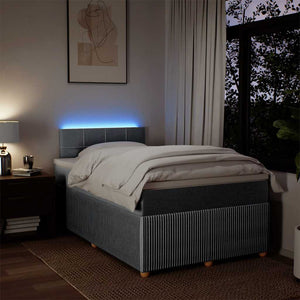 Giroletto a Molle con Materasso Grigio Chiaro 120x190cm Tessuto