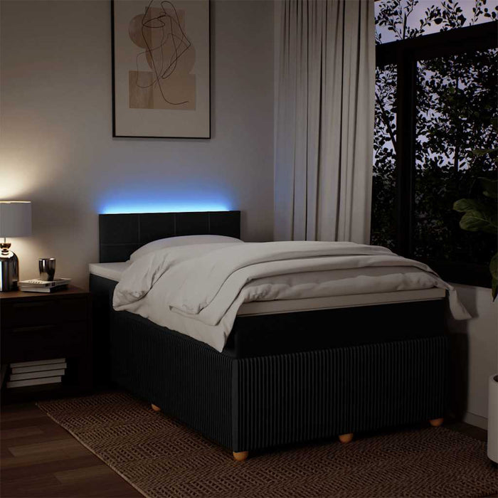 Giroletto a Molle con Materasso Nero 120x190 cm in Tessuto