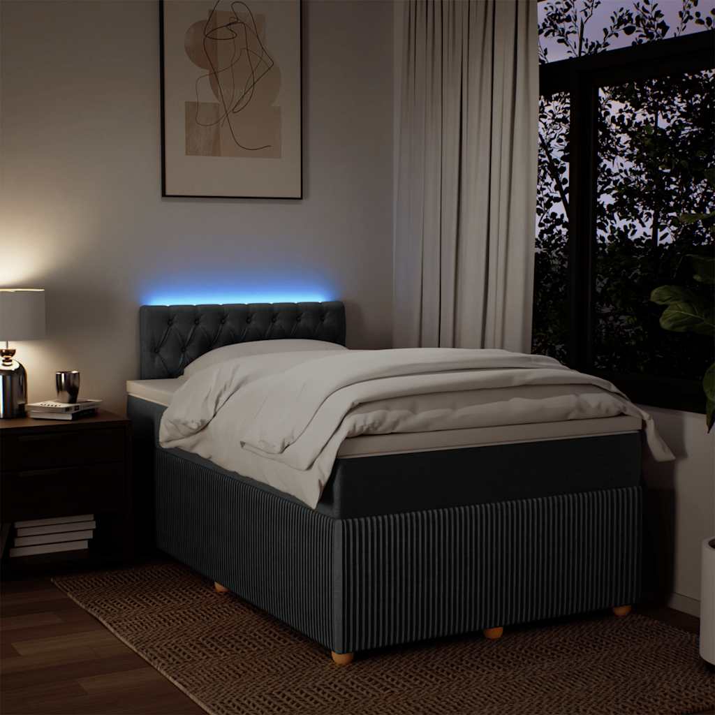 vidaXL Giroletto a Molle con Materasso Grigio Scuro 120x190cm Tessuto