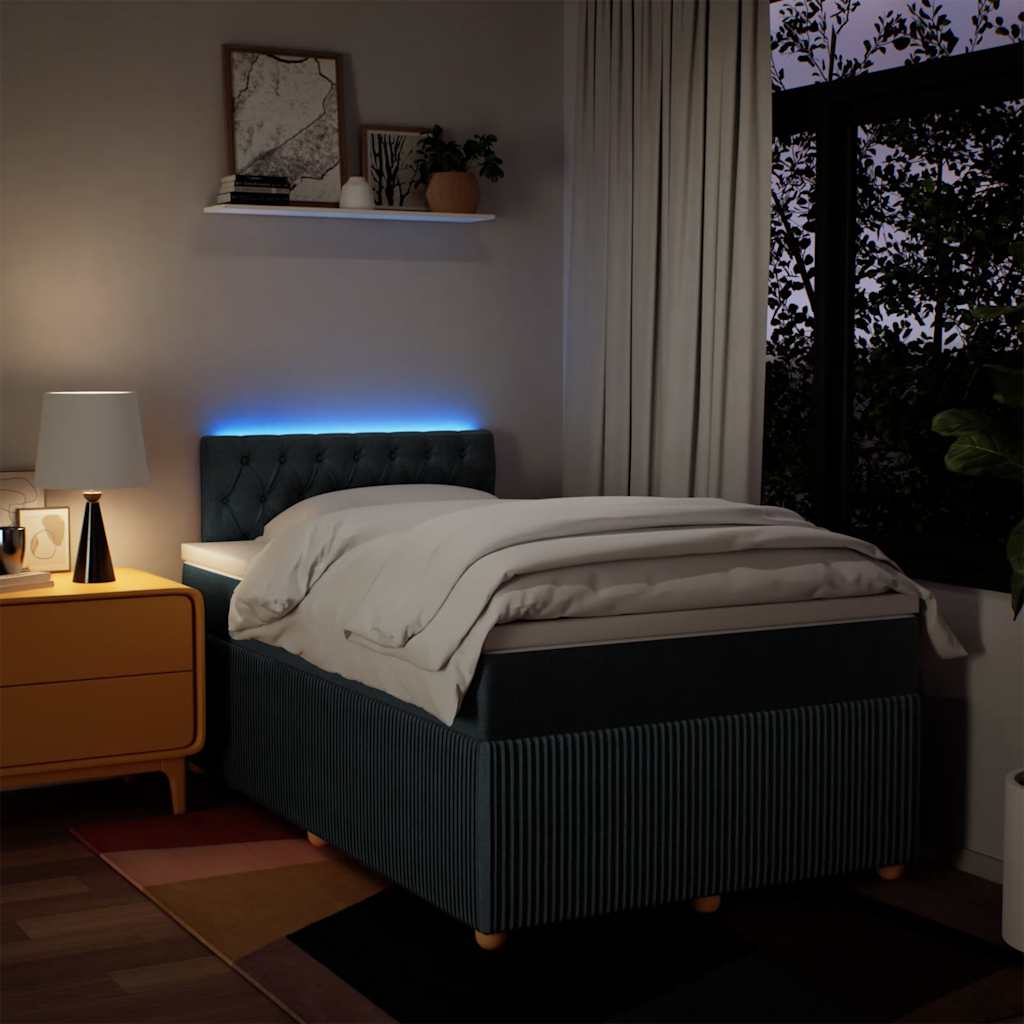 vidaXL Giroletto a Molle con Materasso Blu 120x190 cm in Tessuto