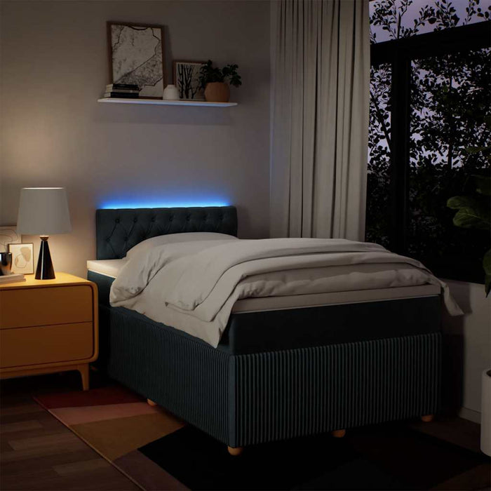 vidaXL Giroletto a Molle con Materasso Blu 120x190 cm in Tessuto