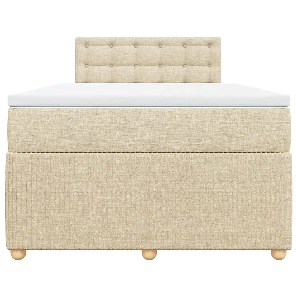 vidaXL Giroletto a Molle con Materasso Crema 120x190 cm in Tessuto