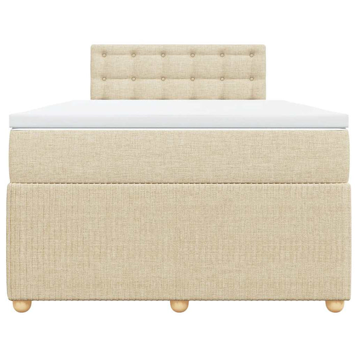 vidaXL Giroletto a Molle con Materasso Crema 120x190 cm in Tessuto