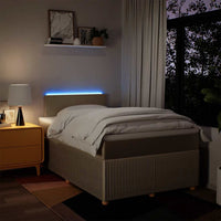 vidaXL Giroletto a Molle con Materasso Crema 120x200 cm in Tessuto