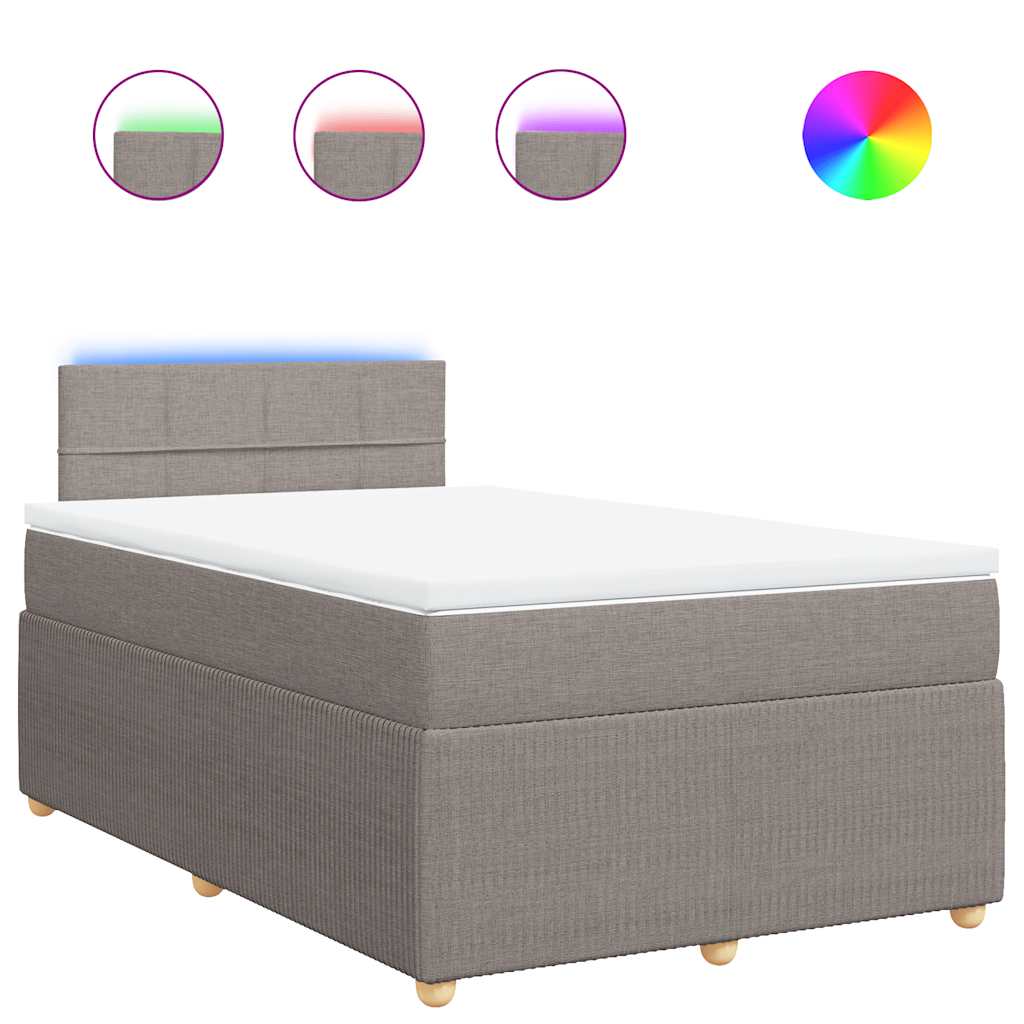 Giroletto a Molle con Materasso Tortora 120x200 cm in Tessuto