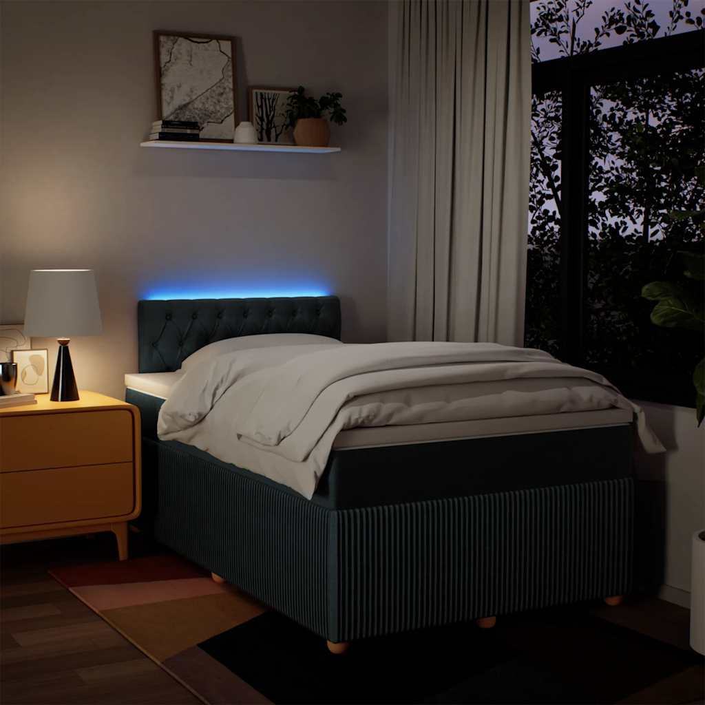 vidaXL Giroletto a Molle con Materasso Blu 120x200 cm in Tessuto