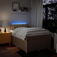 vidaXL Giroletto a Molle con Materasso Crema 120x200 cm in Tessuto