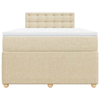 vidaXL Giroletto a Molle con Materasso Crema 120x200 cm in Tessuto