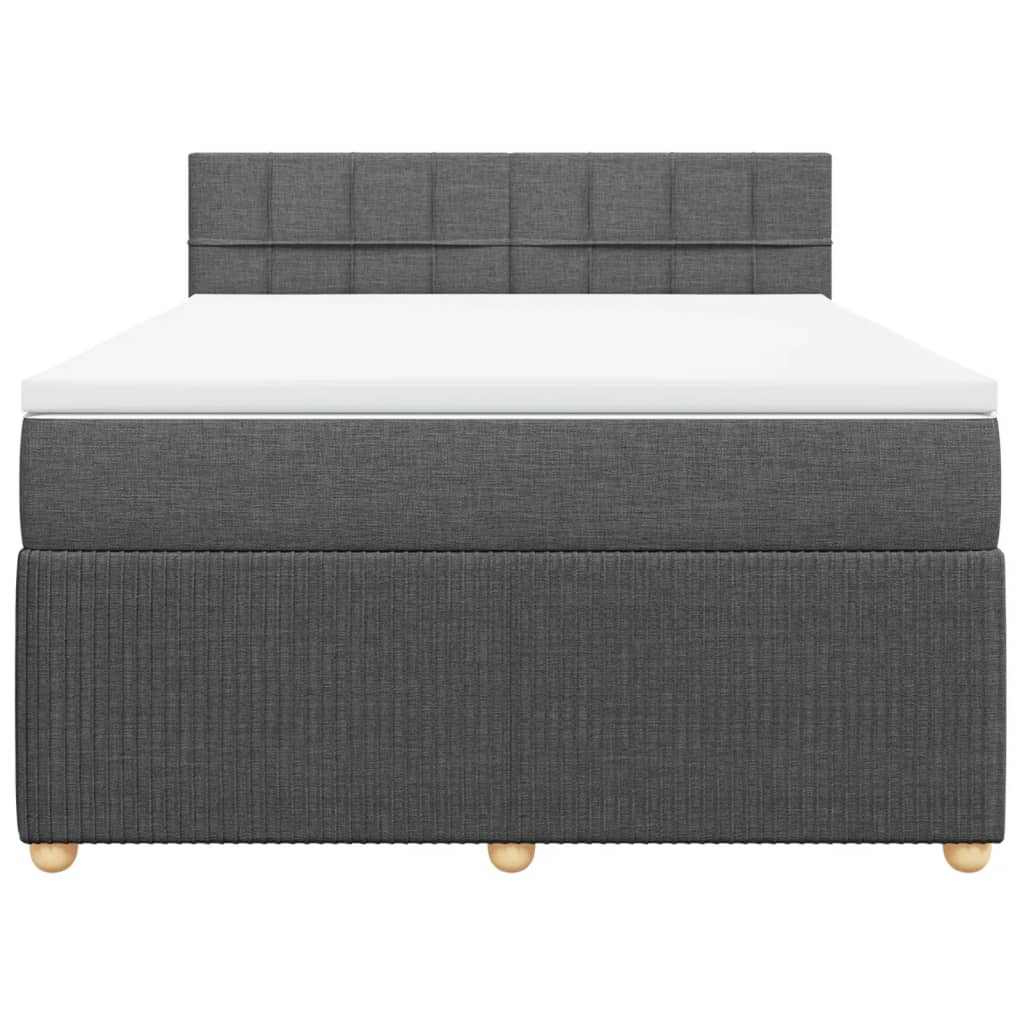 Giroletto a Molle con Materasso Grigio Scuro 140x200cm Tessuto 3289780