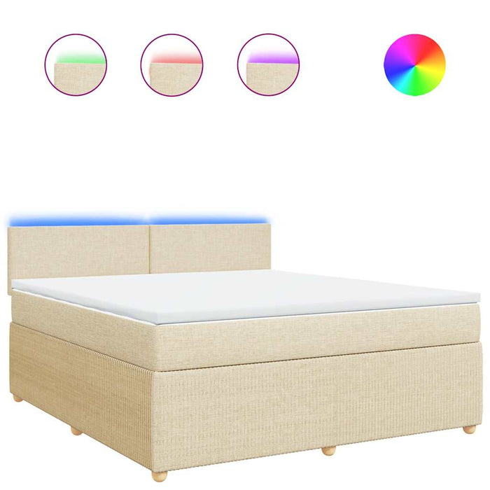 Giroletto a Molle con Materasso Crema 180x200 cm in Tessuto 3289833