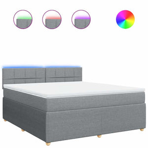 Giroletto a Molle con Materasso Grigio Chiaro180x200 cm Tessuto 3289835