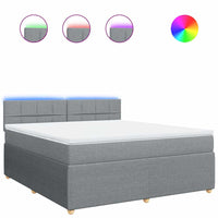 Giroletto a Molle con Materasso Grigio Chiaro180x200 cm Tessuto