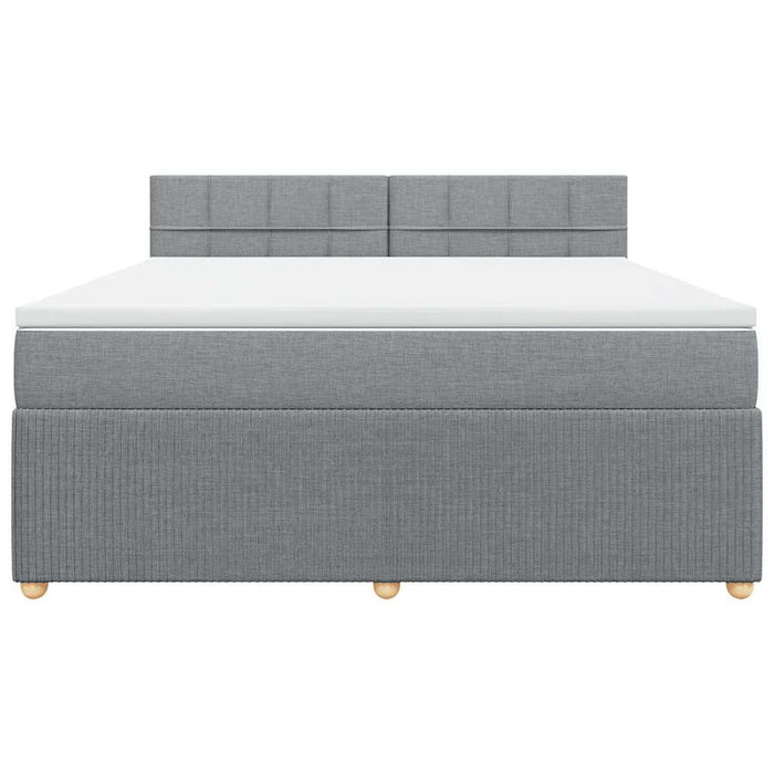 Giroletto a Molle con Materasso Grigio Chiaro180x200 cm Tessuto